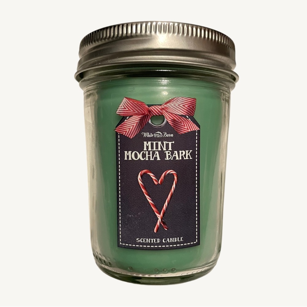 Mint Mocha Bark Christmas Holiday Candle Bath & Body Works White Barn
